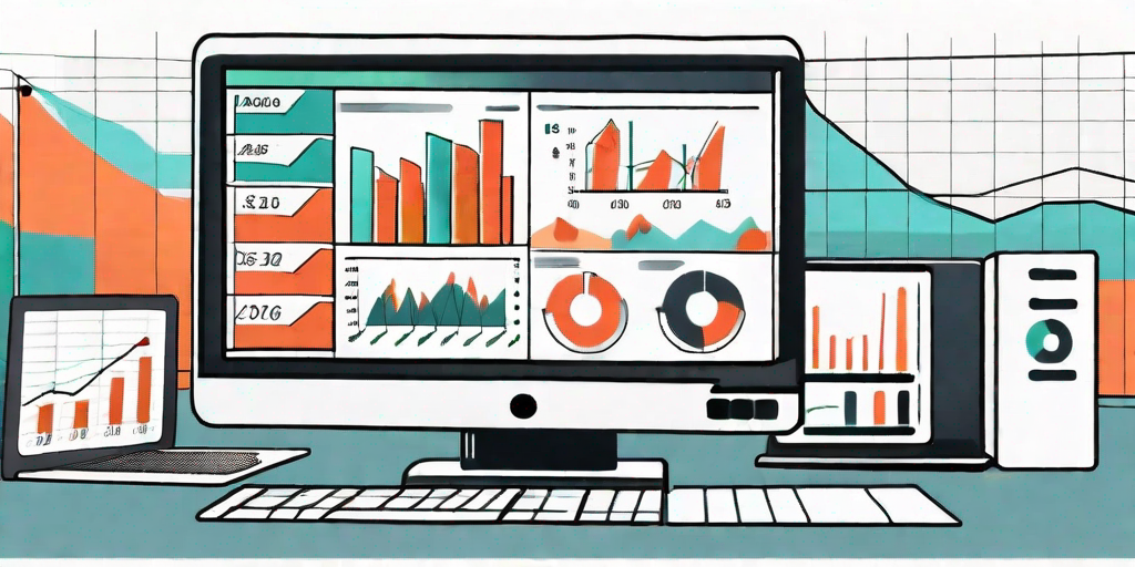 A computer displaying a project management software interface with various charts and graphs indicating cost control