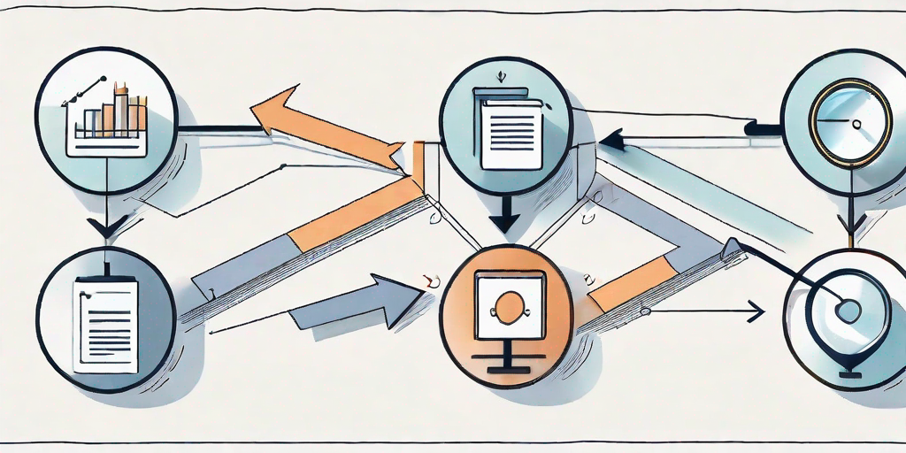 A complex flowchart with various interconnected boxes and arrows