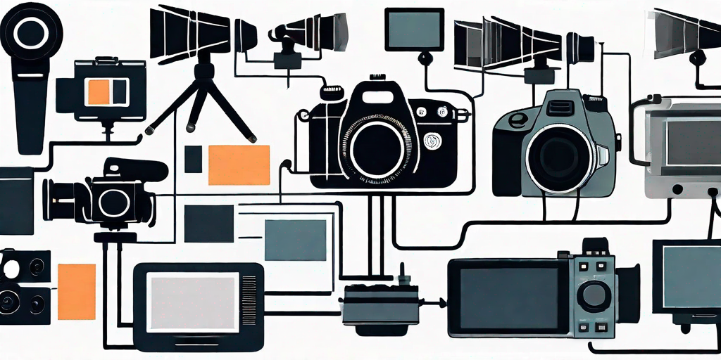Various video production equipment like cameras