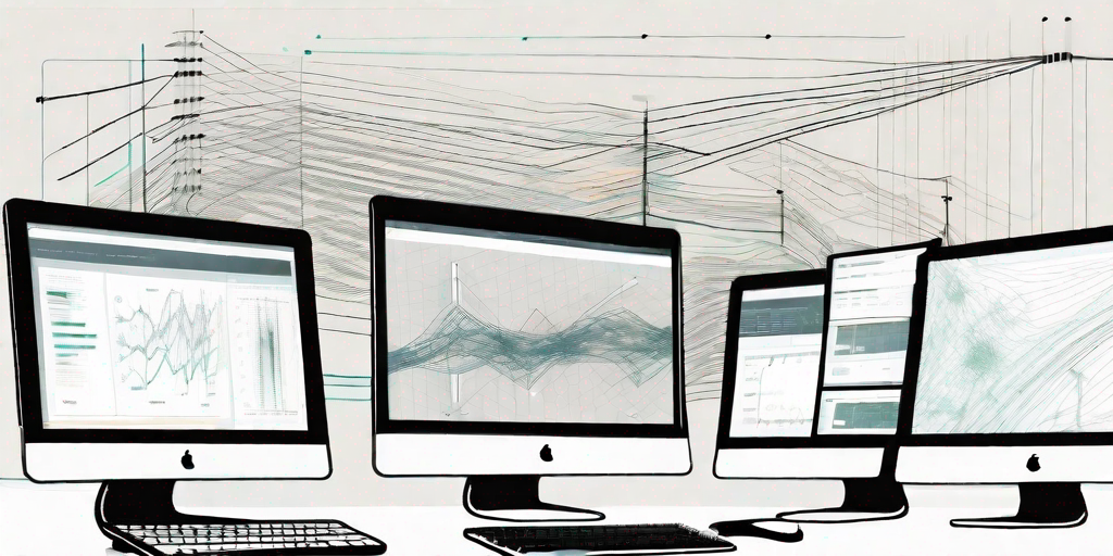 Several computer screens displaying various stages of an it project management workflow