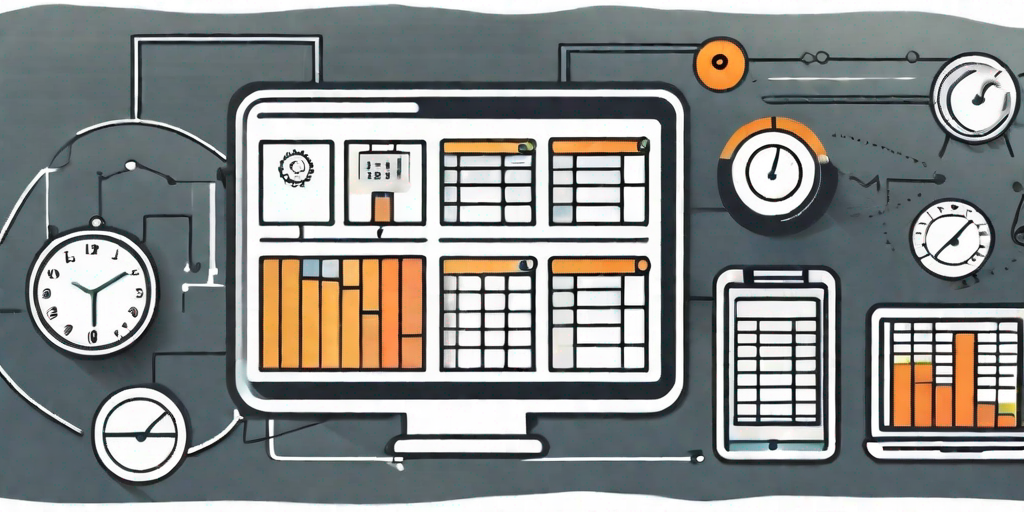 A digital tool with various icons representing different types of employee data such as a clock for time tracking