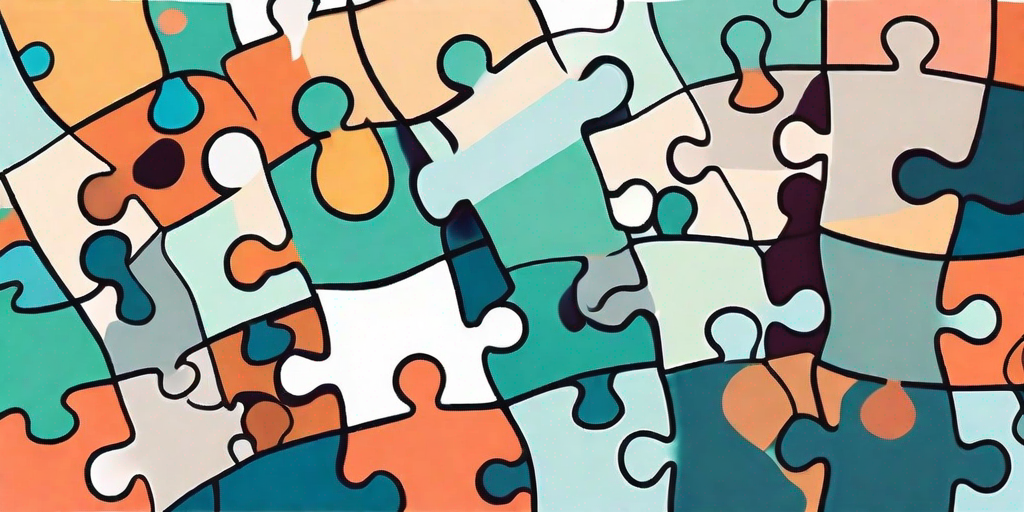 A variety of different colored puzzle pieces coming together to form a harmonious image