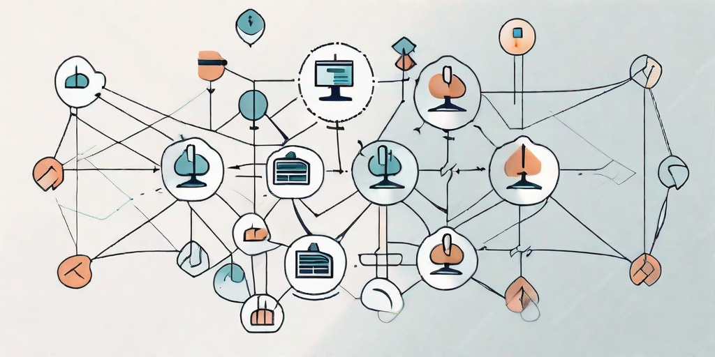 A network of interconnected document icons