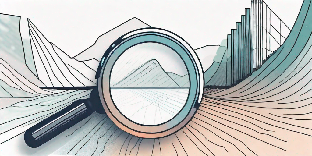 A magnifying glass focusing on a gradually expanding boundary line