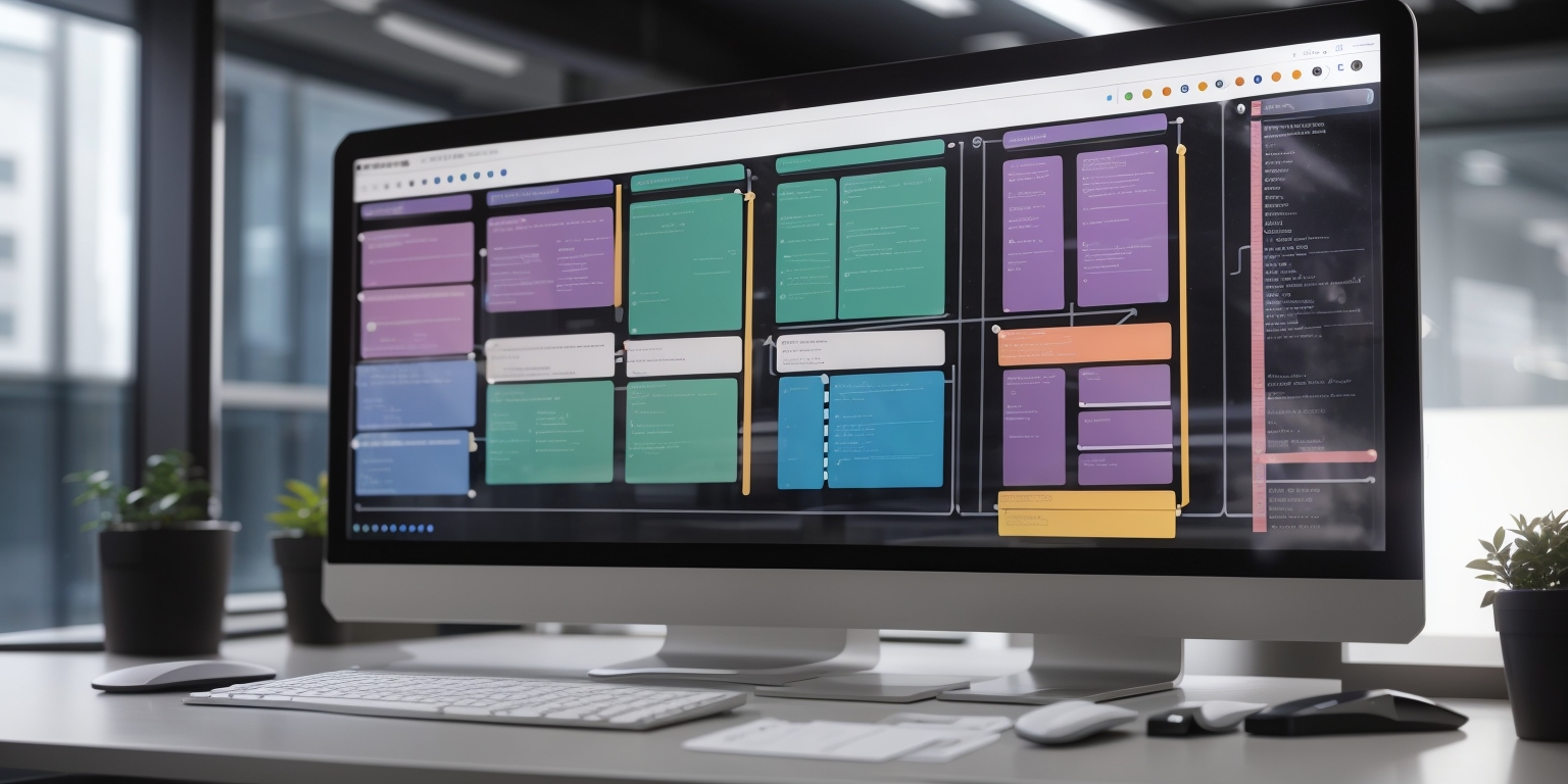 A research lab setup with kanban boards displaying various stages of research tasks