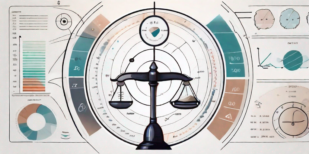 A balanced scale with different statistical symbols on each side