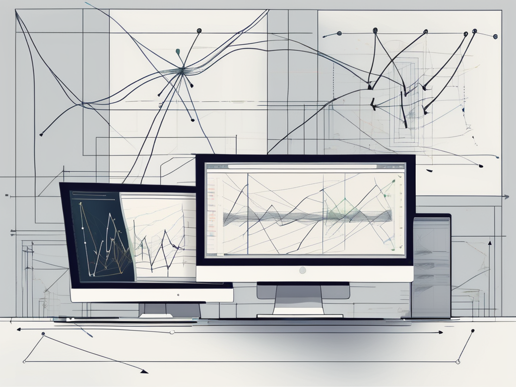 Several computer screens displaying different versions of a software interface