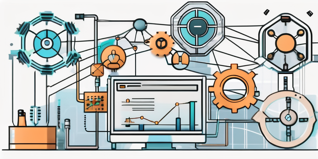 Various software development tools interconnected with a large