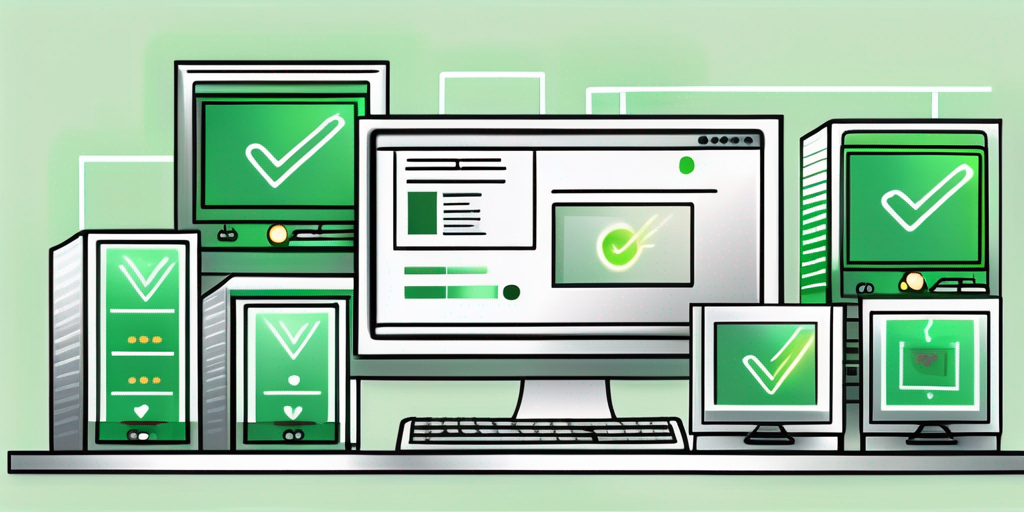 A computer system with visual elements representing different testing stages