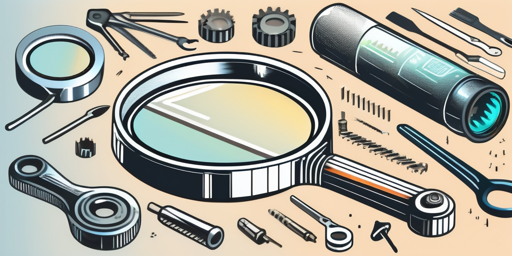 A magnifying glass focusing on a structured block of code