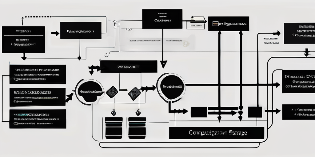 A computer screen showing a process flow diagram