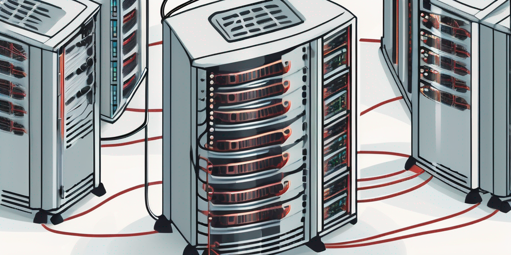 Several interconnected servers with redundant links
