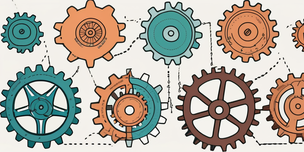 Various interconnected gears