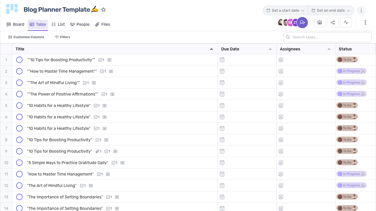 Blog Planner Project Template 2