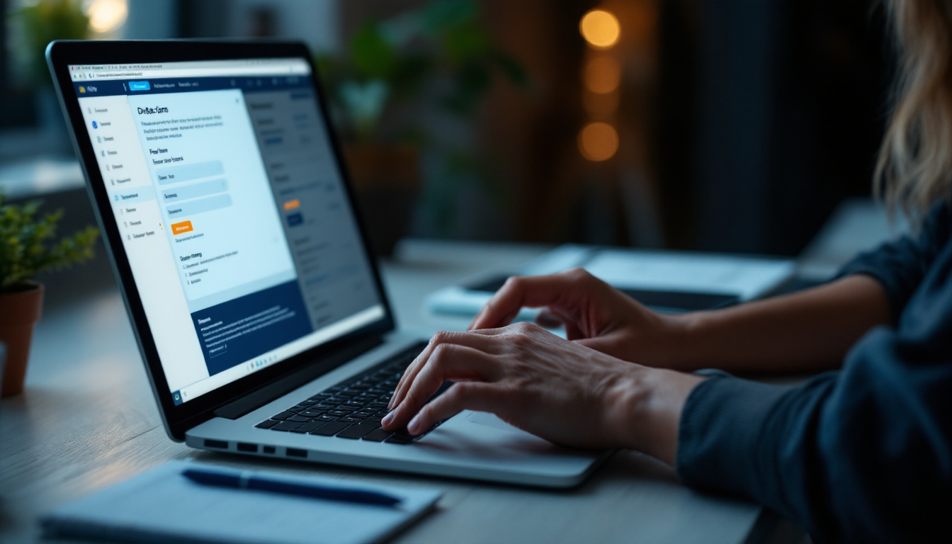 A photograph of a person engaging with a digital device